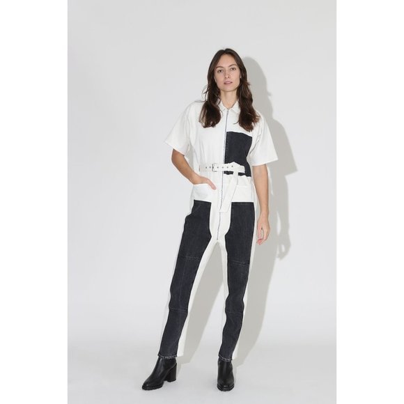 Rachel Comey Handy Jumpsuit Dirty White/Washed Bla - Picture 3 of 10